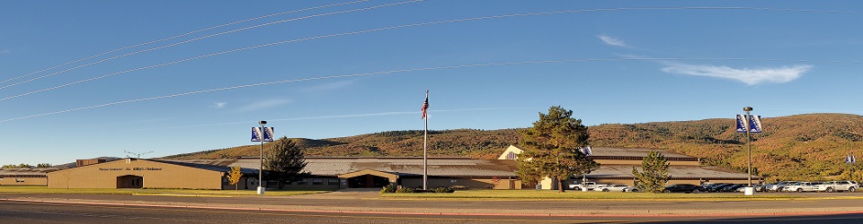 Snowcrest junior high in the winter